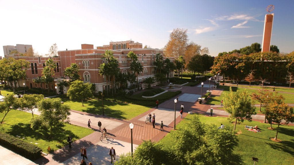Aerial photo of USC campus